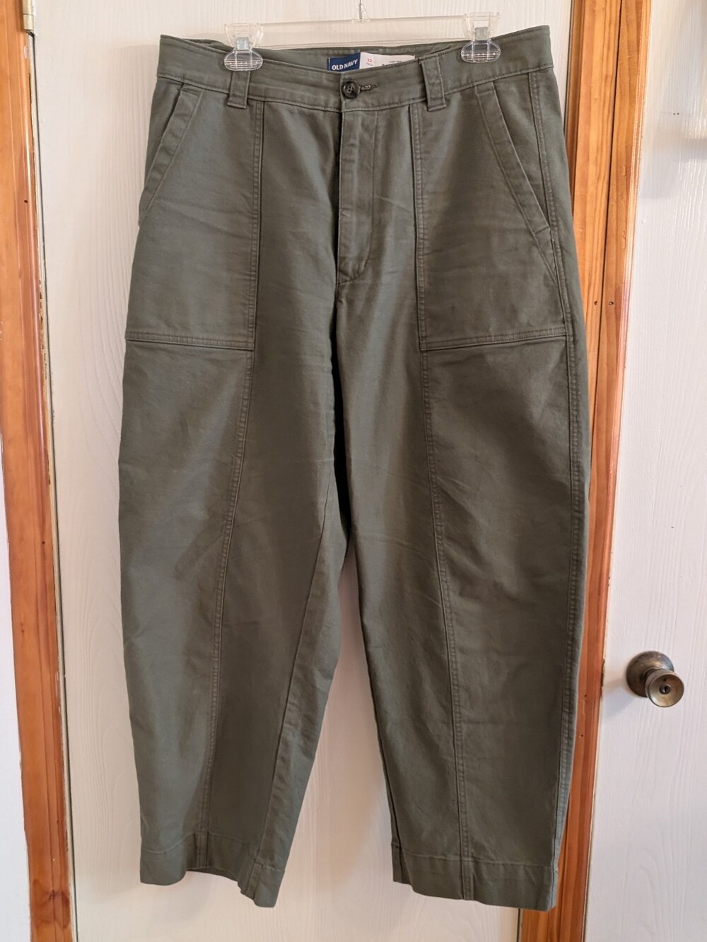 Mid Rise Barrel Chino Pants